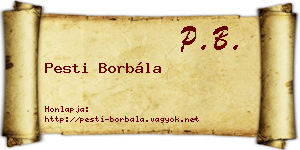 Pesti Borbála névjegykártya